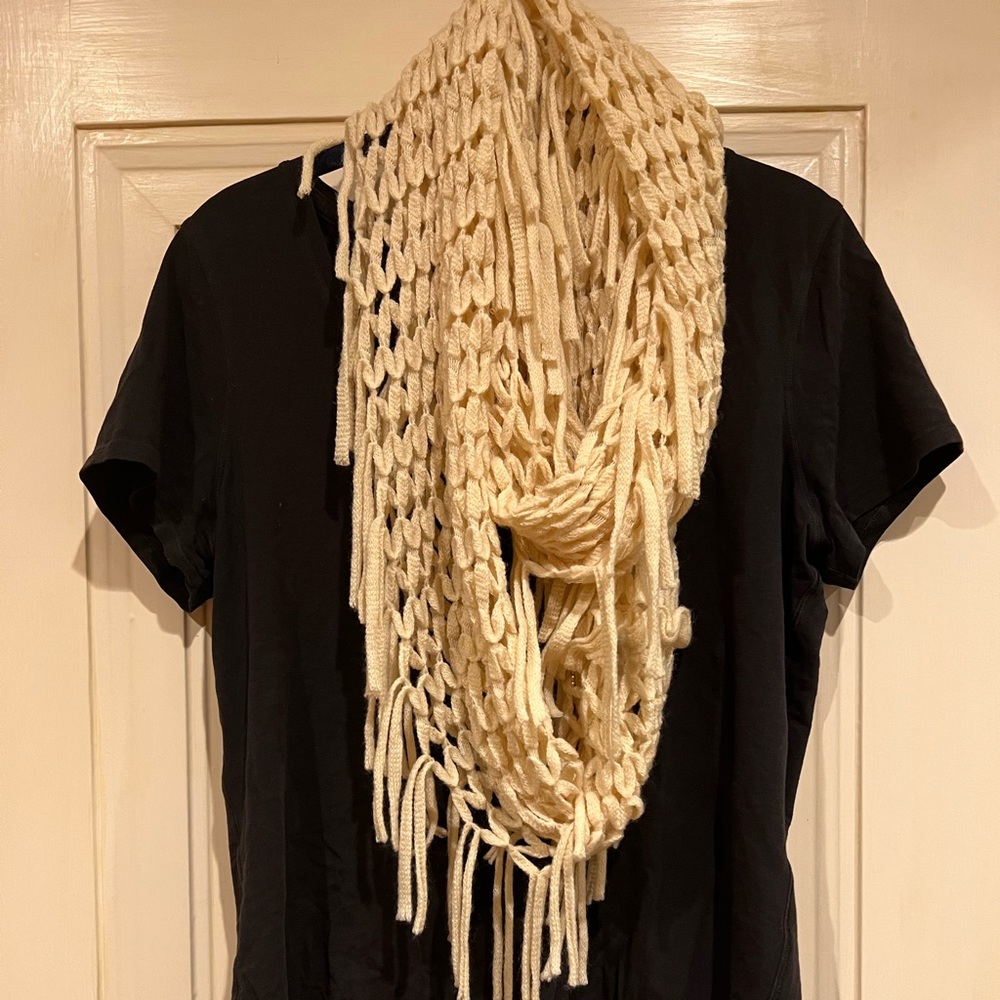 Cream knit scarf